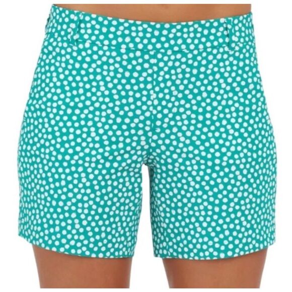 SPANX 6” sunshine shorts NWT size XL Kelly green polka dot - Picture 1 of 7